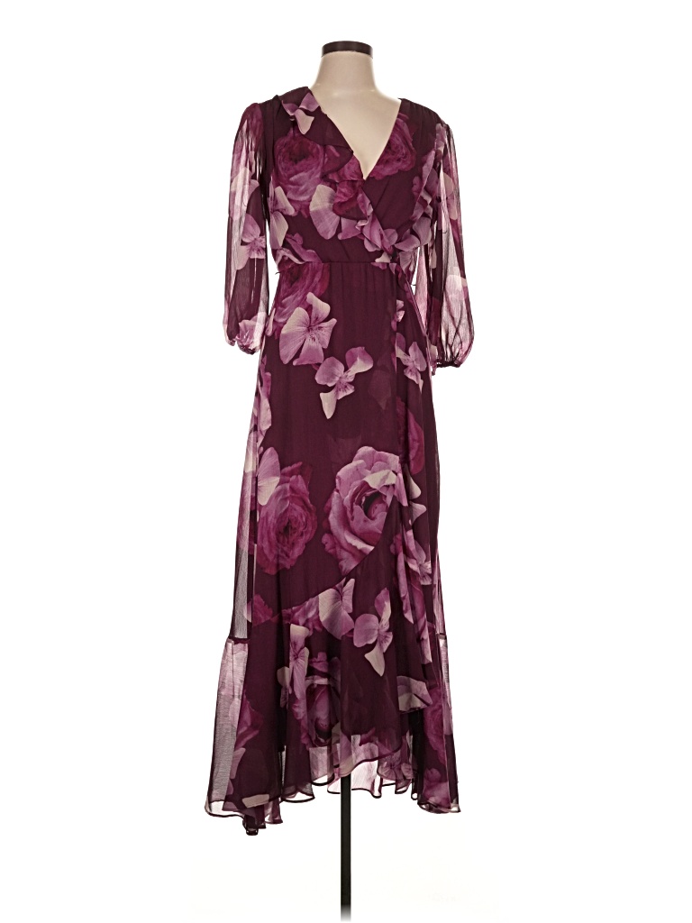 Pre-owned Assorted Brands Cocktail Dress In Burgundy