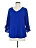 Unbranded 100% Polyester Blue 3/4 Sleeve Blouse Size M - photo 1