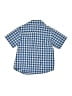 Crazy 8 100% Cotton Checkered-gingham Blue Short Sleeve Button-Down Shirt Size 2T - photo 2
