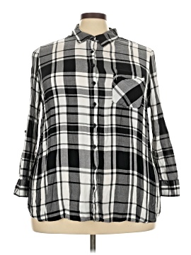 Faded Glory 3/4 Sleeve Button Down Shirt