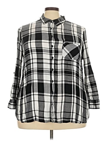 Faded Glory 3/4 Sleeve Button-Down Shirt (view 1)