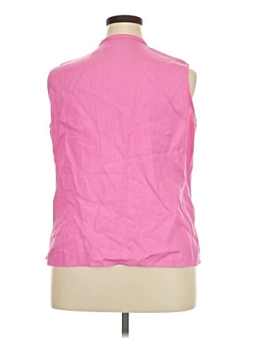 Laura Ashley Sleeveless Button-Down Shirt (view 2)