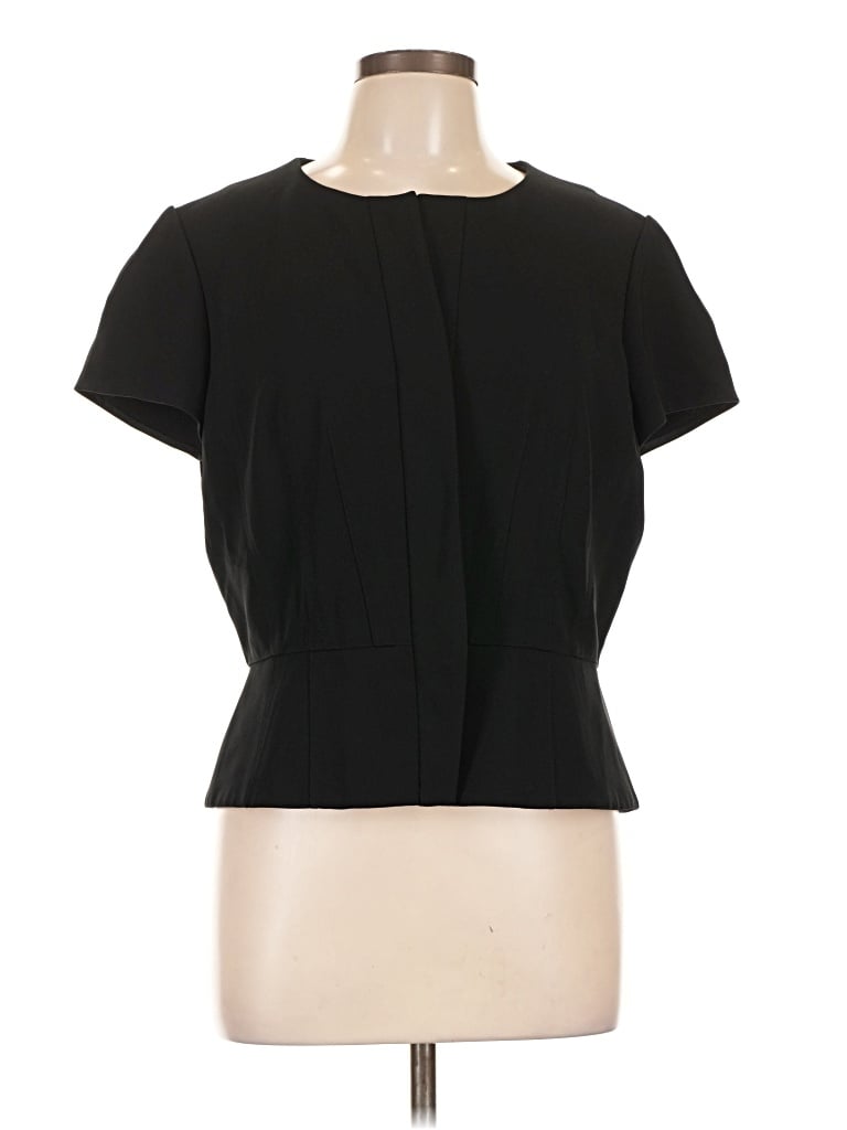 Pre-owned Carlisle Short Sleeve Blouse In Black