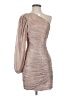 BCBGMAXAZRIA Metallic Solid Pink Silver Cocktail Dress Size S - photo 1