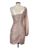 BCBGMAXAZRIA Metallic Solid Pink Silver Cocktail Dress Size S - photo 2