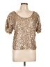 Mia Joy Gold Short Sleeve Blouse Size L - photo 1