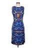 J. McLaughlin Graphic Blue Cocktail Dress Size S - photo 1