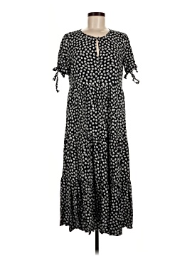 Madewell Tie-Sleeve Tiered Midi Dress in Woodcut Flowers