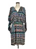 I.N. Studio 100% Polyester Print Teal Casual Dress Size 8 - photo 1