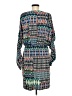 I.N. Studio 100% Polyester Print Teal Casual Dress Size 8 - photo 2
