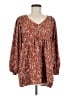 Jodifl 100% Polyester Brown 3/4 Sleeve Blouse Size M - photo 1