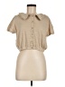 Madewell Tan Ruffle-Collared Crop Top Size S - photo 1