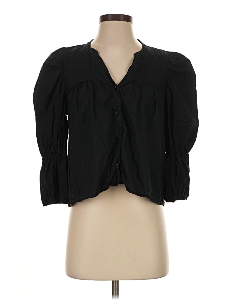 Pre-owned Nation Ltd 3/4 Sleeve Blouse In Black