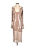 Unbranded 100% Polyester Metallic Tan Cocktail Dress Size S - photo 1