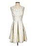 DKNY Metallic Ivory Cocktail Dress Size 2 - photo 1