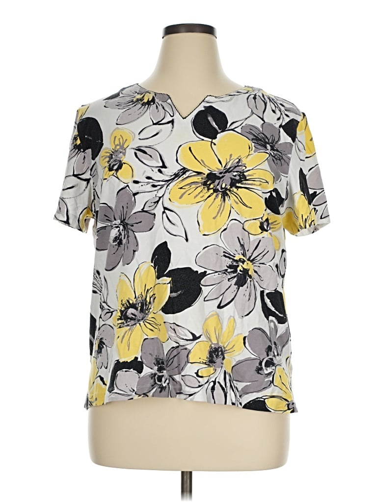 Pre-owned Alfred Dunner Short Sleeve T-shirt In Yellow