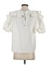 Something Navy 100% Cotton Ivory Short Sleeve Blouse Size S - photo 2