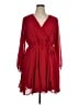 Torrid 100% Polyester Solid Red Cocktail Dress Size 1X Plus (1) - photo 1