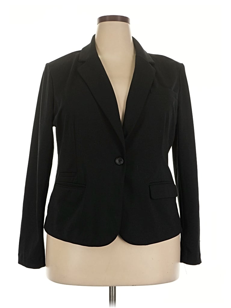 Pre-owned Merona Long Sleeve Top Black Open Neckline Tops