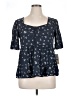 Rewind 100% Rayon Blue Short Sleeve Blouse Size XL - photo 1