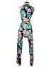 Tahari by ASL Tropical Blue Jumpsuit Size 2 Petite - photo 2