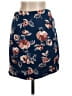 French Grey Floral Blue Casual Skirt Size S - photo 1