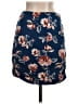 French Grey Floral Blue Casual Skirt Size S - photo 2