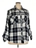 STUDIO BLUE Plaid Gray 3/4 Sleeve Button-Down Shirt Size XXL - photo 1