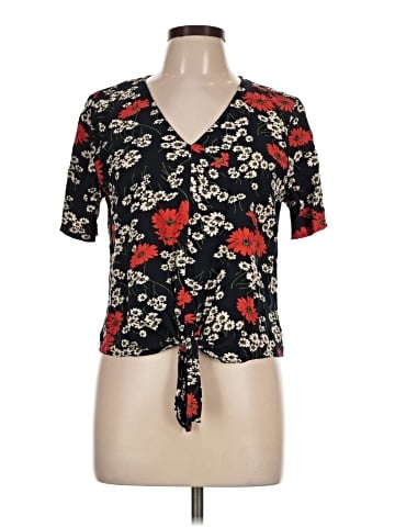 Madewell Novel Tie-Front Top in Hillside Daisies (view 1)