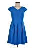 DressBarn Solid Blue Casual Dress Size 8 Petite - photo 1