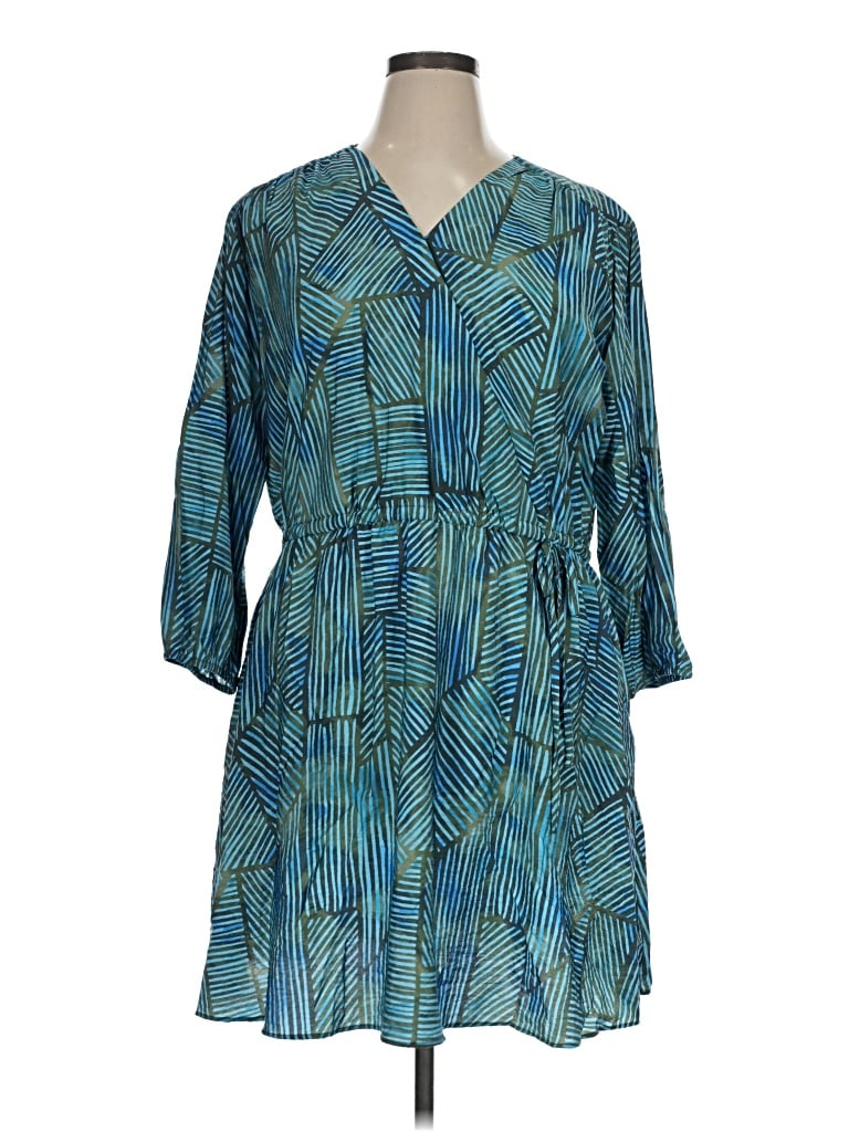 Pre-owned Time And Tru Casual Dress In Teal