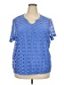 Alfred Dunner 100% Polyester Blue Short Sleeve T-Shirt Size 2X - photo 1