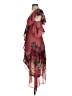Keepsake 100% Polyester Floral Burgundy Cocktail Dress Size S - photo 5