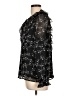 Ann Taylor LOFT 100% Polyester Stars Black Long Sleeve Blouse Size L - photo 5