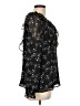 Ann Taylor LOFT 100% Polyester Stars Black Long Sleeve Blouse Size L - photo 4