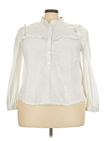 ELOQUII Elements Long Sleeve Blouse (view 1)