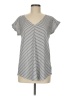 Express Outlet Stripes Gray Short Sleeve Top Size M - photo 1