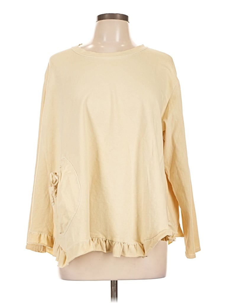 Pre-owned Kaktus Long Sleeve Blouse In Yellow