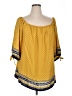 Naif 100% Polyester Yellow 3/4 Sleeve Blouse Size XL (estimated) - photo 1
