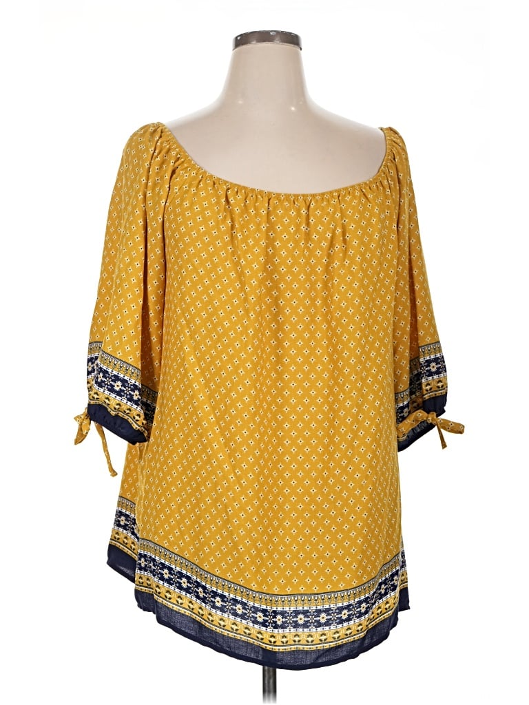 Pre-owned Naif 3/4 Sleeve Blouse In Yellow