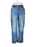 Johnny Was Solid Aztec Or Tribal Print Blue Jeans Size 32 waist - photo 1
