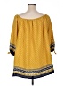 Naif 100% Polyester Yellow 3/4 Sleeve Blouse Size XL (estimated) - photo 2