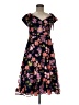 Xscape 100% Polyester Floral Blue Black Cocktail Dress Size 6 - photo 1