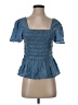 On 34th 100% Lyocell Blue Short Sleeve Top Size S - photo 1