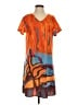 Unbranded Graphic Orange Casual Dress Size S - photo 1