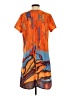 Unbranded Graphic Orange Casual Dress Size S - photo 2