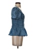 On 34th 100% Lyocell Blue Short Sleeve Top Size S - photo 4