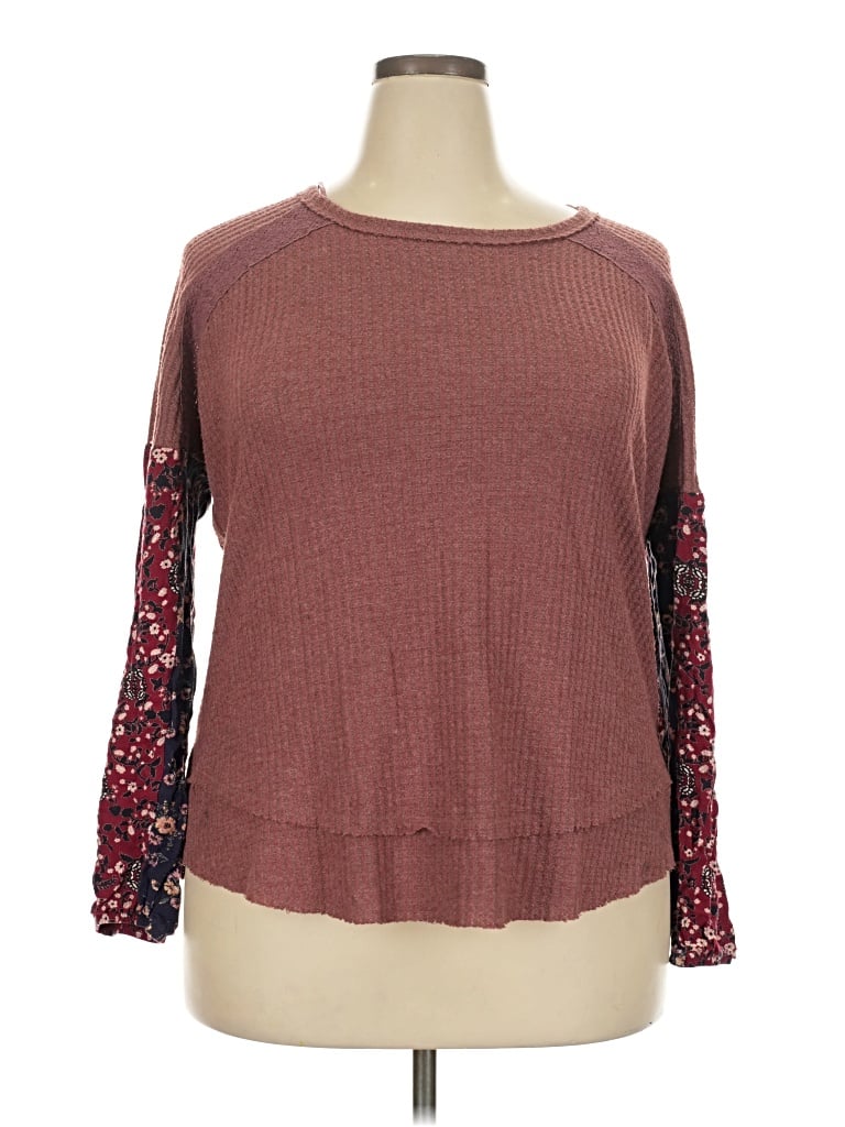 Pre-owned Knox Rose Pullover Sweater In Burgundy