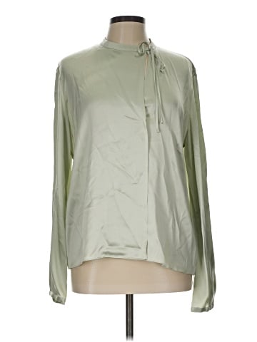 Vince. Long Sleeve Silk Top (view 1)