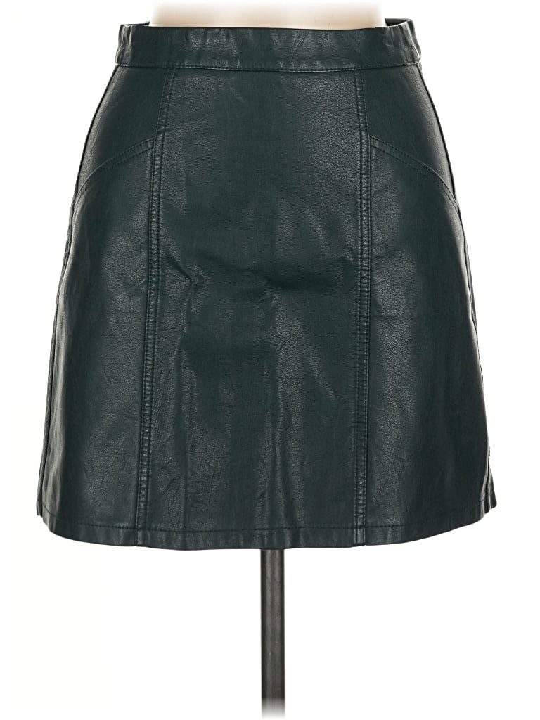 Pre-owned New Look Faux Leather Skirt In Black